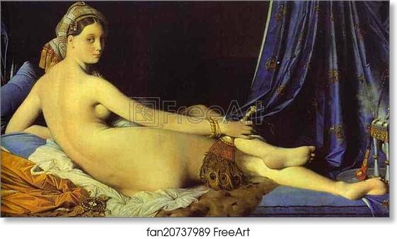 Free art print of Le Grande Odalisque by Jean-Auguste-Dominique Ingres