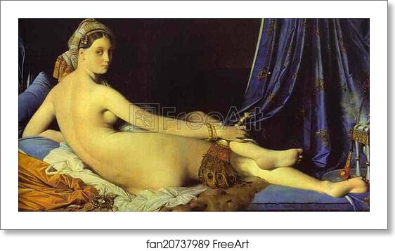 Free art print of Le Grande Odalisque by Jean-Auguste-Dominique Ingres