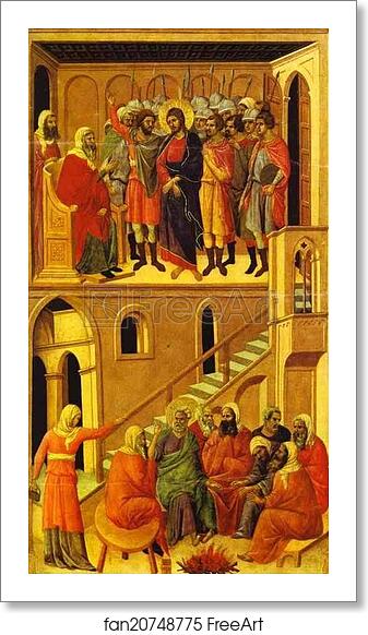 Free art print of Maestà (back, central panel) Jesus Before Annas. St. Peter First Denying Jesus by Duccio Di Buoninsegna Free art print of Maestà (back, central panel) Jesus Before Annas. St. Peter First Denying Jesus by Duccio Di Buoninsegna