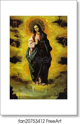 Free art print of Our Lady of Immaculate Conception by Francisco De Zurbarán