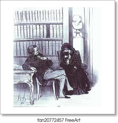 Free art print of The Widow at a Consultation. From the Series Les Gens de justice by Honoré Daumier