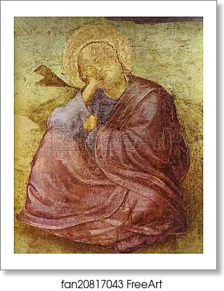 Free art print of St. John the Evangelist at Patmos. Detail by Giotto