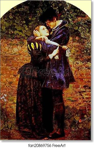 Free art print of A Huguenot, on St. Bartholomew's Day Refusing to Shield Himself from Danger by Wearing the Roman Catholic Badge by Sir John Everett Millais