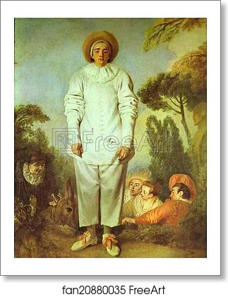 Free art print of Pierrot, also known as Gilles by Jean-Antoine Watteau
