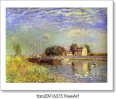 Free art print of The Canal du Loing at St. Mammes by Alfred Sisley