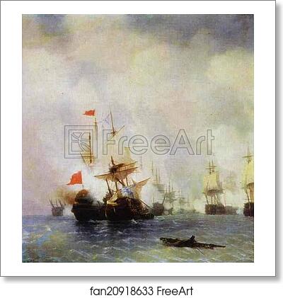 Free art print of The Battle in the Chios Channel by Ivan Aivazovsky Free art print of The Battle in the Chios Channel by Ivan Aivazovsky