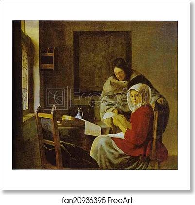 Free art print of Girl Interrupted at Her Music by Jan Vermeer