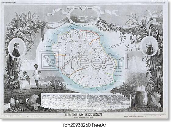 Free art print of Ile de La Reunion Colonie Francaise (ocean indien) by Victor Jules Levasseur
