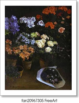 Free art print of Study of Flowers by Frédéric Bazille