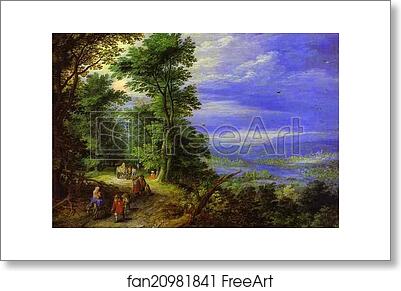 Free art print of Forest's Edge (Flight into Egypt) by Jan Brueghel The Elder