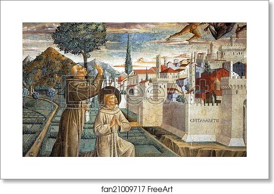 Free art print of The Expulsion of the Devils from Arezzo by Benozzo Gozzoli