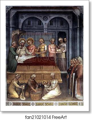 Free art print of The Birth of John the Baptist by Giusto De’ Menabuoi
