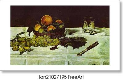 Free art print of Still Life: Fruit on a Table by Edouard Manet