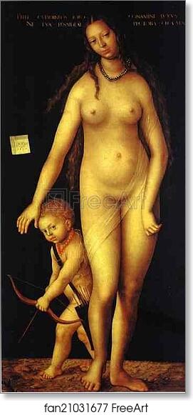 Free art print of Venus and Cupid by Lucas Cranach The Elder