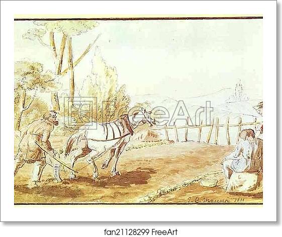 Free art print of Peasant Ploughing by Count Feodor Tolstoy Free art print of Peasant Ploughing by Count Feodor Tolstoy