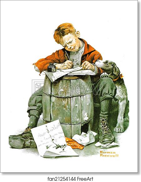 Free art print of Little boy writing a letter by Norman Rockwell Free art print of Little boy writing a letter by Norman Rockwell