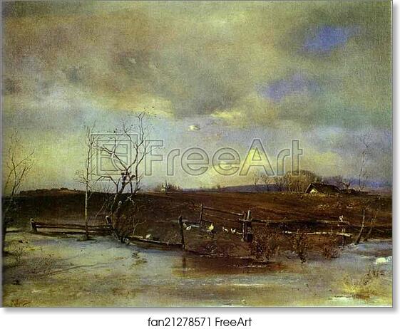 Free art print of Spring. Kitchen Gardens by Alexey Savrasov