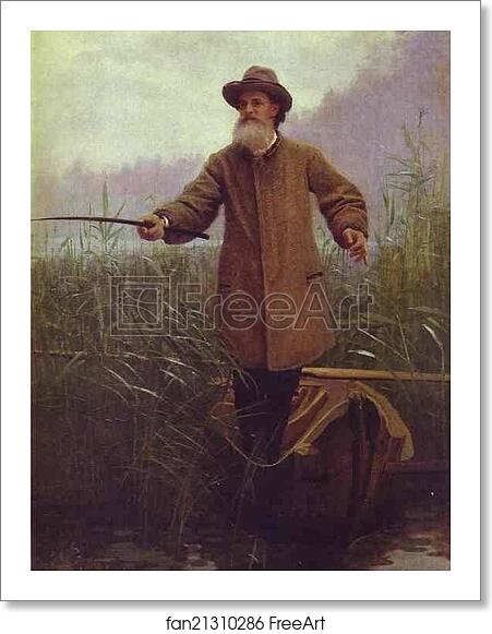Free art print of Poet Apollon Maikov Fishing by Ivan Kramskoy
