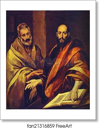 Free art print of St. Paul and St. Peter by El Greco