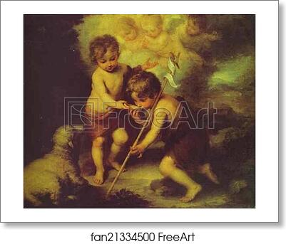 Free art print of Children with a Shell by Bartolomé Esteban Murillo