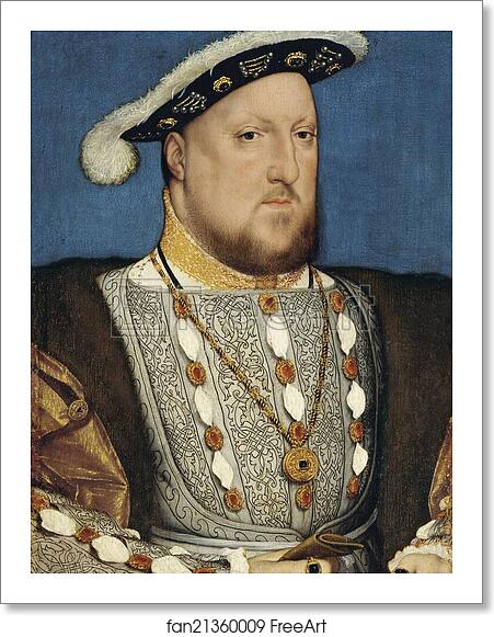 Free art print of Portrait of Henry VIII of England by Hans Holbein The Younger
