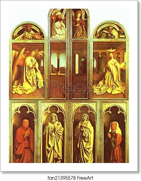 Free art print of The Ghent Altarpiece with altar wings closed by Jan Van Eyck Free art print of The Ghent Altarpiece with altar wings closed by Jan Van Eyck