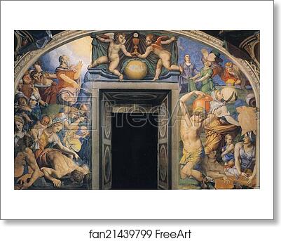 Free art print of Moses Striking the Rock and the Gathering of the Manna by Agnolo Bronzino