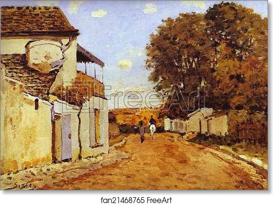 Free art print of Street in Louveciennes (rue de la Princesse) by Alfred Sisley