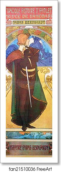 Free art print of Hamlet by Alphonse Mucha