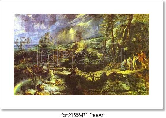 Free art print of Stormy Landscape with Philemon and Baucis by Peter Paul Rubens