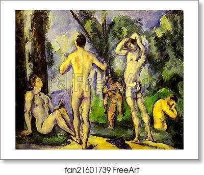 Free art print of Bathers in the Open Air (Baigneurs en plein air) by Paul Cézanne