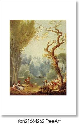 Free art print of A Game of Horse and Rider by Jean-Honoré Fragonard