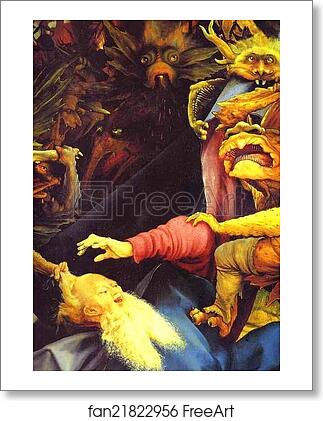 Free art print of The Temptation of St. Anthony. Detail by Matthias Grünewald