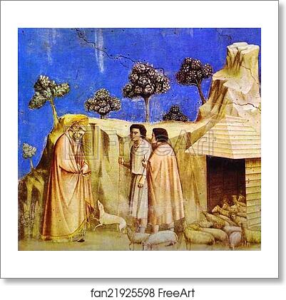 Free art print of Joachim Taking Refuge among the Shepherds by Giotto