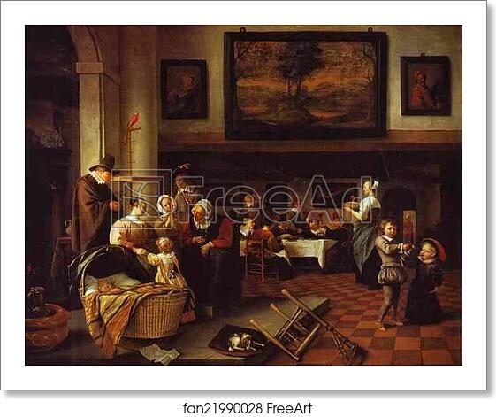 Free art print of "So de oude songen, so pypen de jongen" (Baptism) by Jan Steen Free art print of "So de oude songen, so pypen de jongen" (Baptism) by Jan Steen