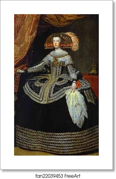Free art print of Queen Mariana by Diego Velázquez