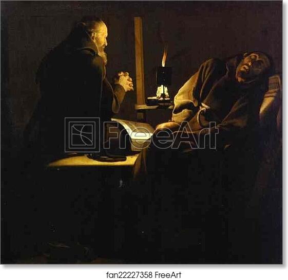Free art print of St. Francis in Ecstasy by Georges De La Tour