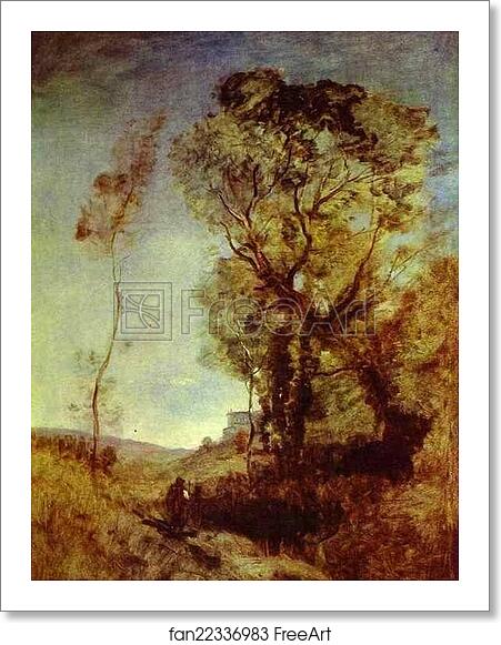 Free art print of Italian Villa behind Pines by Jean-Baptiste-Camille Corot Free art print of Italian Villa behind Pines by Jean-Baptiste-Camille Corot