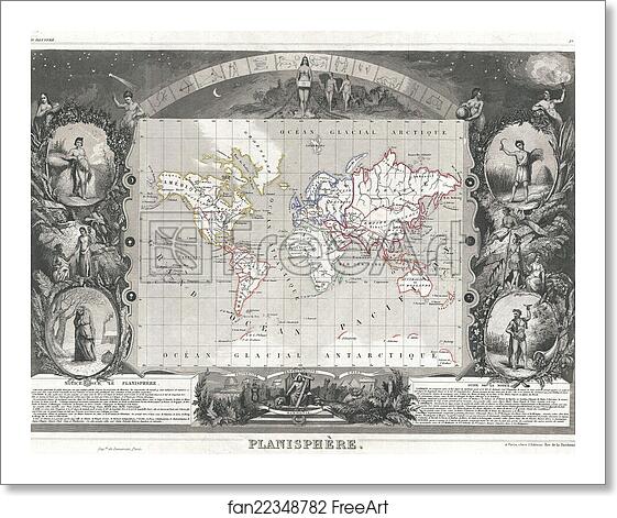 Free art print of Planisphere. by Victor Jules Levasseur