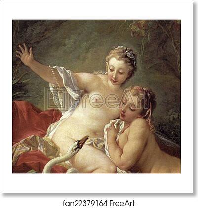 Free art print of Leda and the Swan. Detail by François Boucher