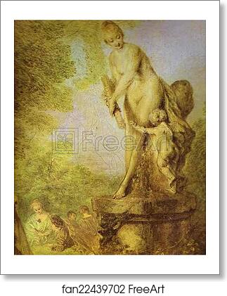 Free art print of A Love Festival. Detail by Jean-Antoine Watteau