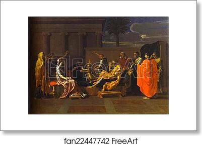 Free art print of Baby Moses Trampling on the Pharaoh's Crown by Nicolas Poussin