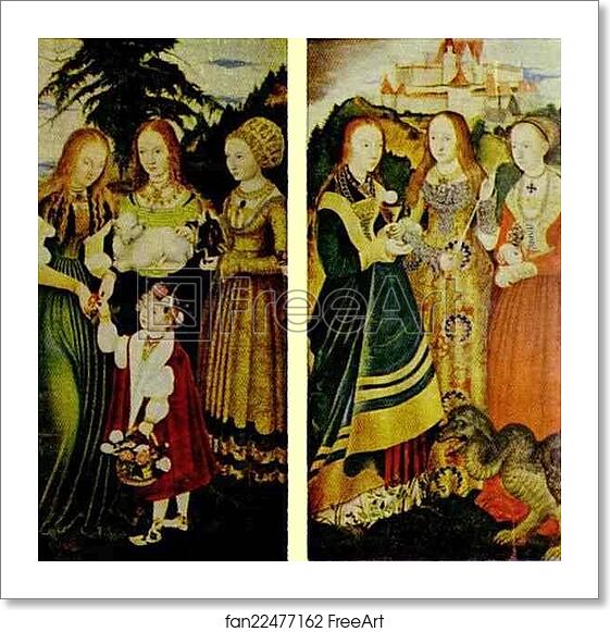 Free art print of St Catherine Altarpiece (Left and right wings) by Lucas Cranach The Elder