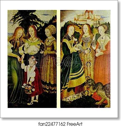 Free art print of St Catherine Altarpiece (Left and right wings) by Lucas Cranach The Elder