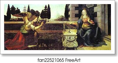 Free art print of The Annunciation by Leonardo Da Vinci