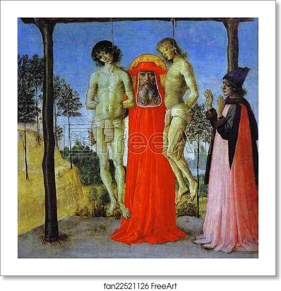 Free art print of St. Jerome Supporting Two Men on the Gallows by Pietro Perugino Free art print of St. Jerome Supporting Two Men on the Gallows by Pietro Perugino