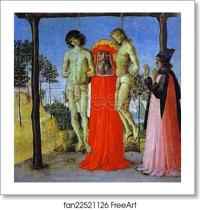 Free art print of St. Jerome Supporting Two Men on the Gallows by Pietro Perugino