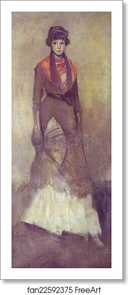 Free art print of Harmony in Fawn Color and Purple: Portrait of Miss Milly Finch by James Abbott Mcneill Whistler