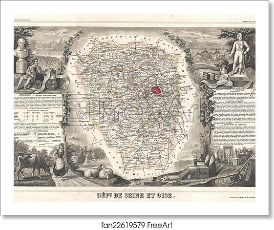 Free art print of Dept. e Seine et Oise. by Victor Jules Levasseur