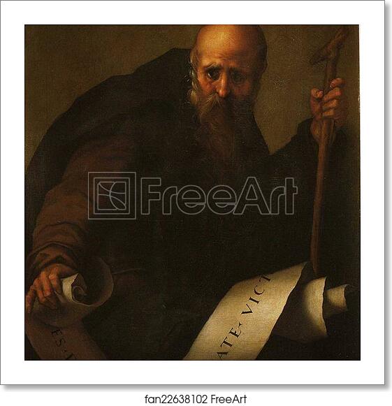Free art print of St. Anthony Abbot by Jacopo Carrucci, Known As Pontormo